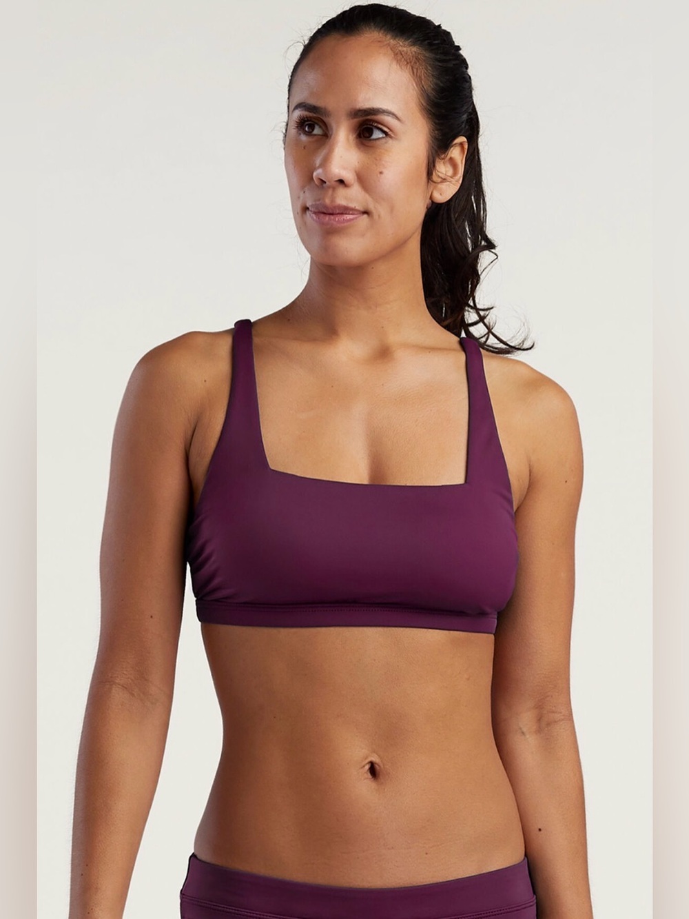 Title Nine Women's Hana Bikini Top Medium Plum Purple NWT